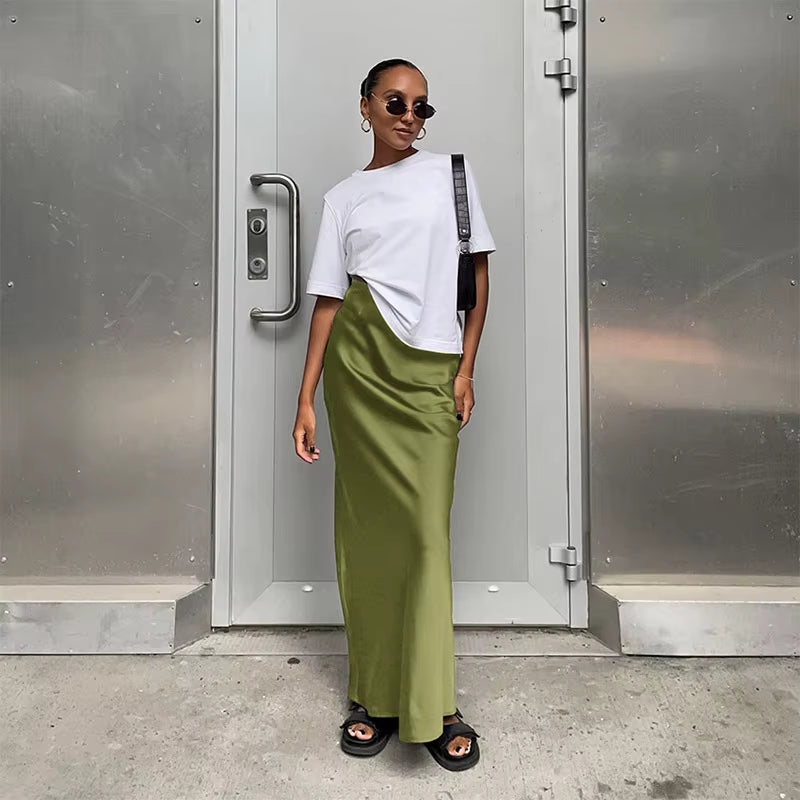 Sunset Satin Maxi Skirt