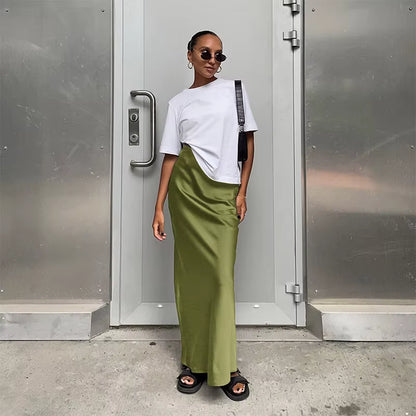 Sunset Satin Maxi Skirt