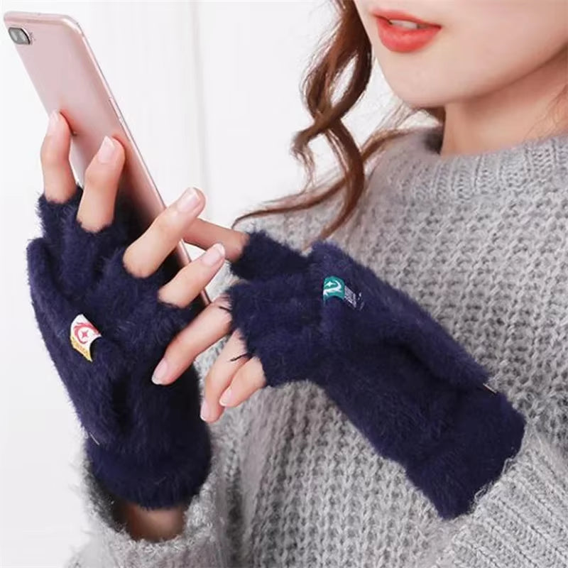 Fuzzy Flip-Top Convertible Mittens