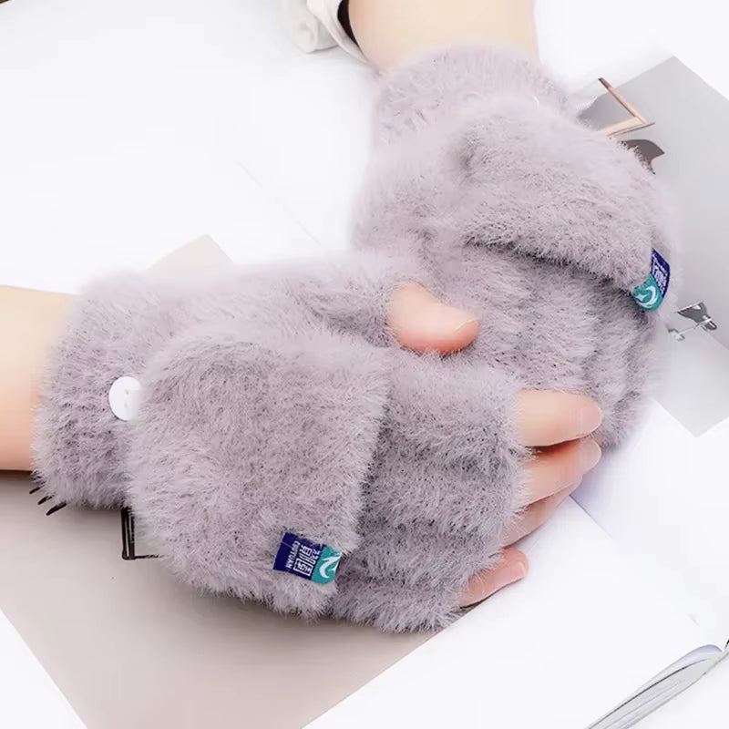 Fuzzy Flip-Top Convertible Mittens
