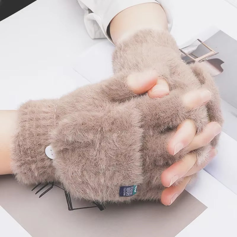 Fuzzy Flip-Top Convertible Mittens