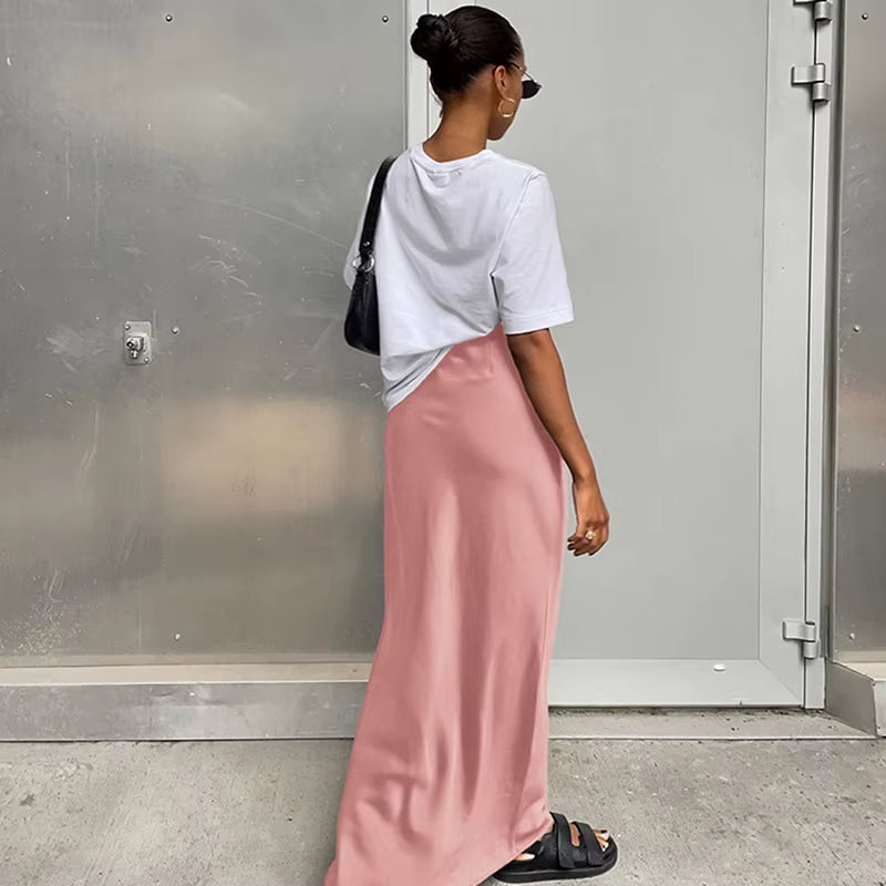Sunset Satin Maxi Skirt
