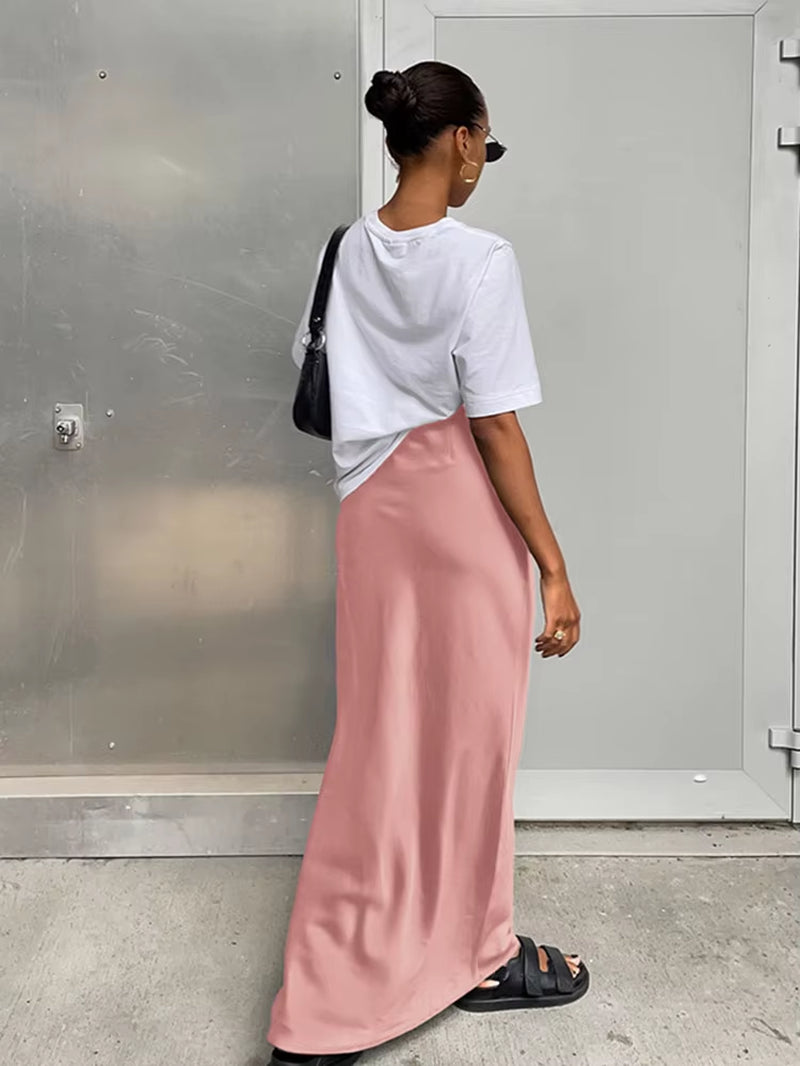 Sunset Satin Maxi Skirt