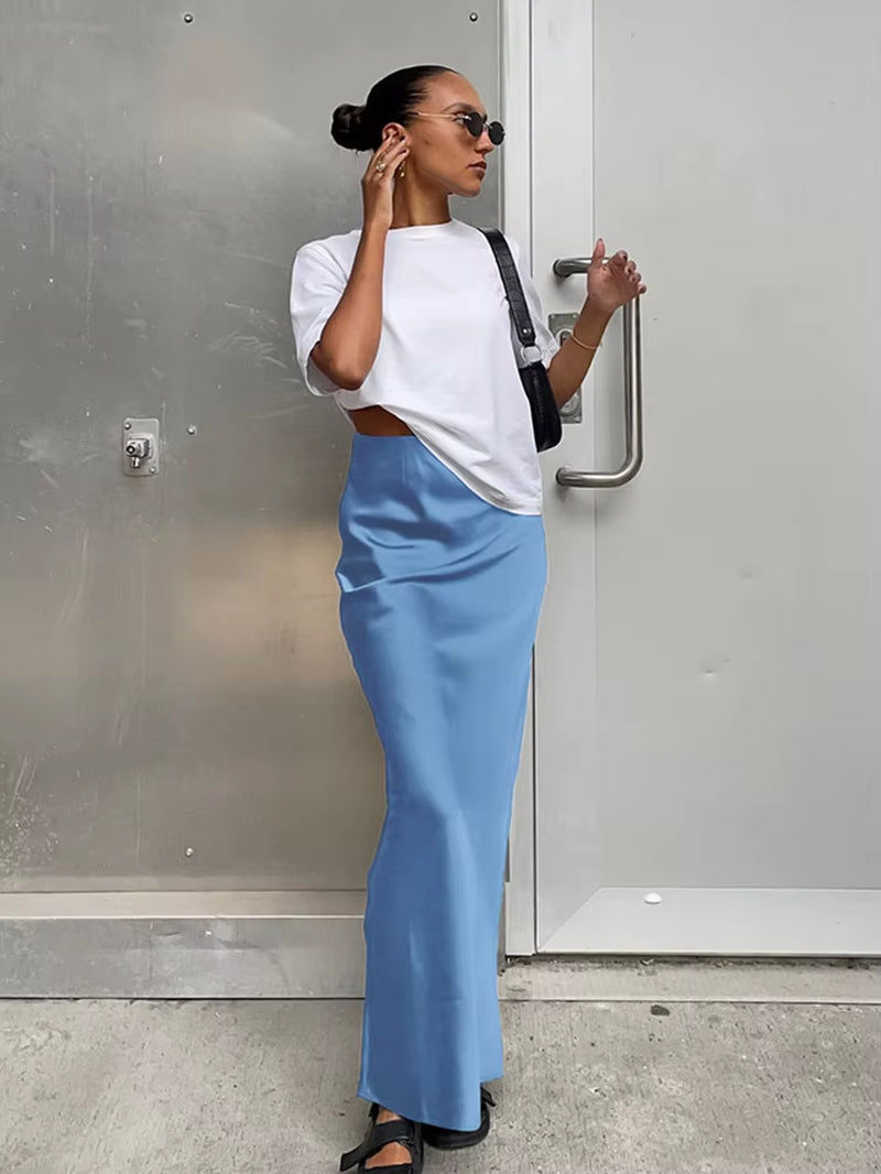 Sunset Satin Maxi Skirt