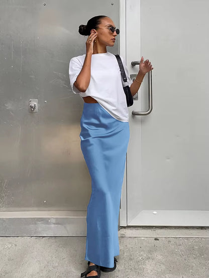Sunset Satin Maxi Skirt