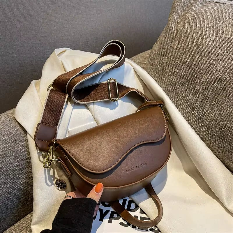 Saddle Crossbody with Woven Strap