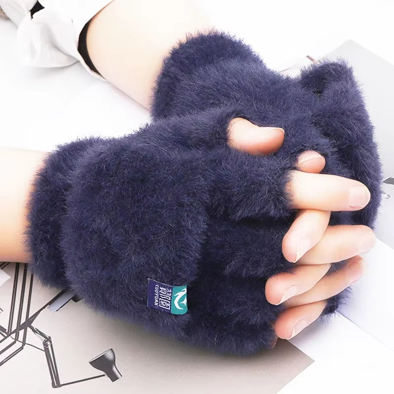 Fuzzy Flip-Top Convertible Mittens