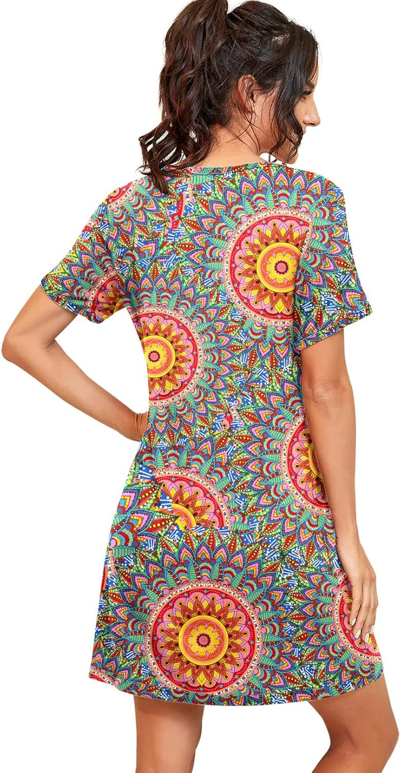 Short Sleeve Night Gown - Pleated Soft Sleep Shirt