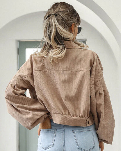 Virelda – Women Cropped Jacket with Corduroy Look