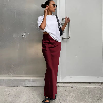 Sunset Satin Maxi Skirt