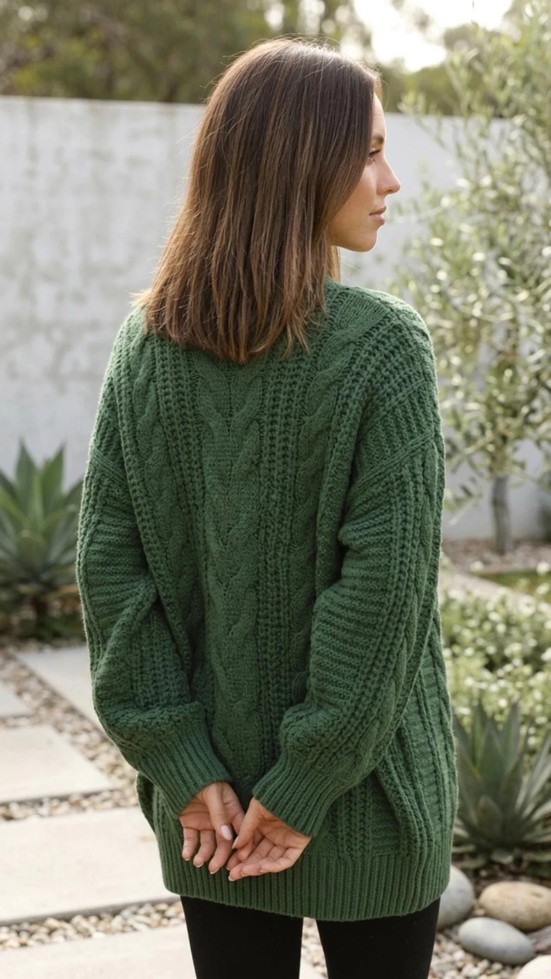 Women'S Oversized Cable Knit Cardigan