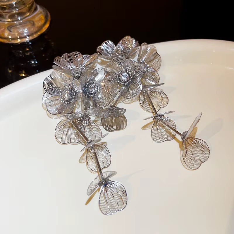 Gilded Bloom Statement Drop Earrings