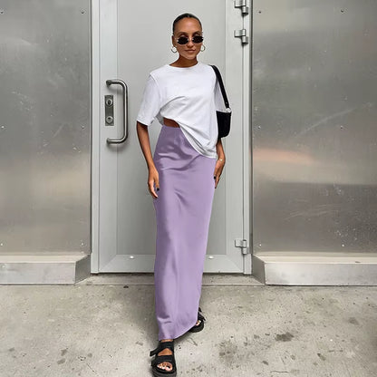Sunset Satin Maxi Skirt