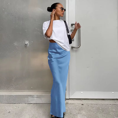 Sunset Satin Maxi Skirt