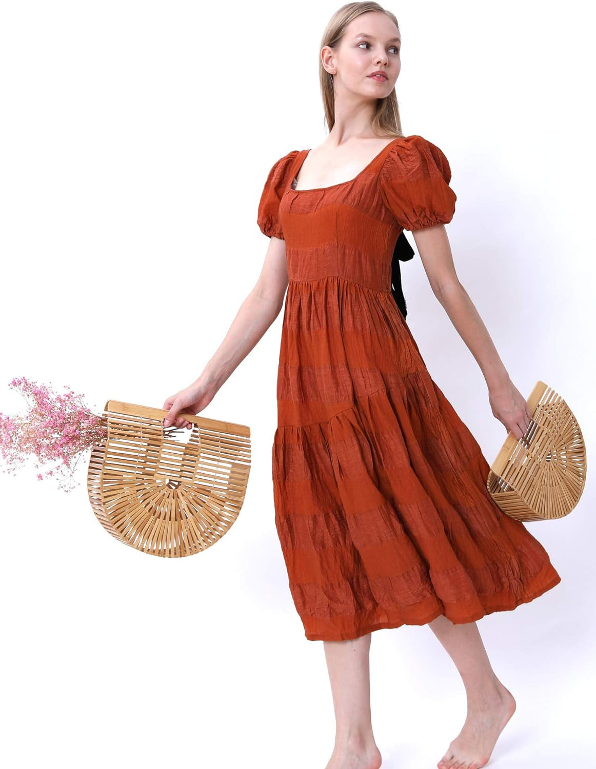 Handmade Bamboo Large Tote Bag - Stylish Straw Beach Purse