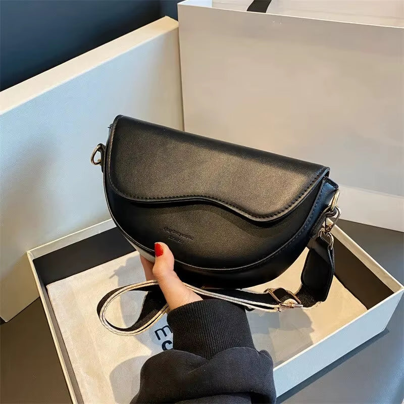 Saddle Crossbody with Woven Strap