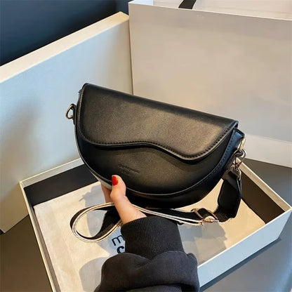 Saddle Crossbody with Woven Strap