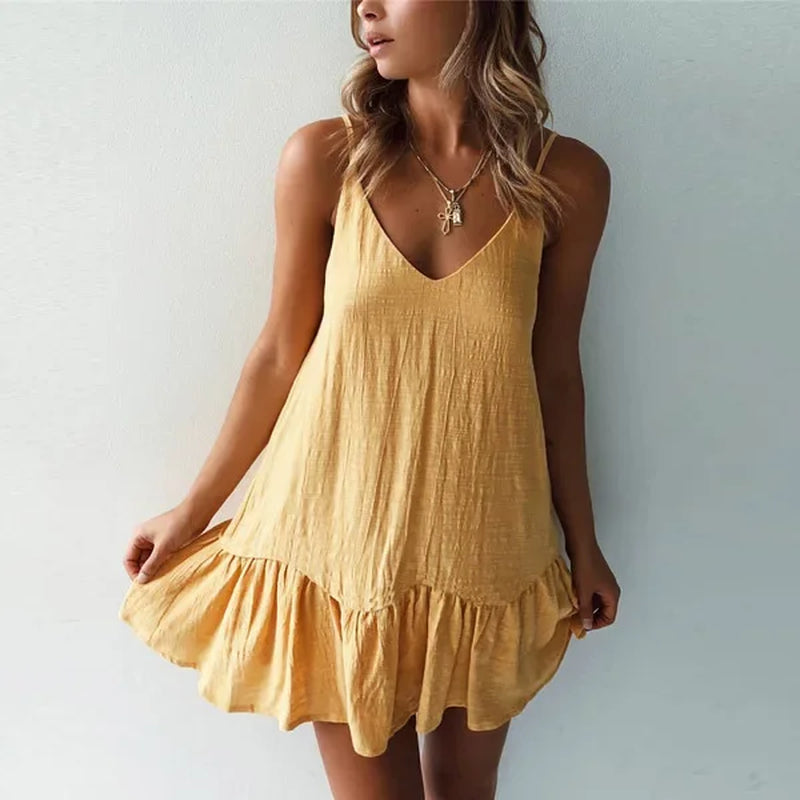 Sexy Spaghetti Strap - Ruffle Sundress