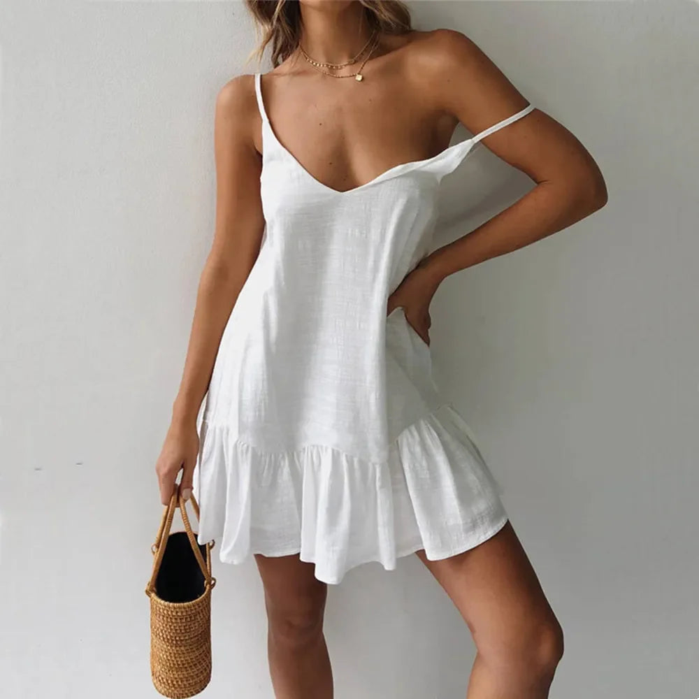 Sexy Spaghetti Strap - Ruffle Sundress