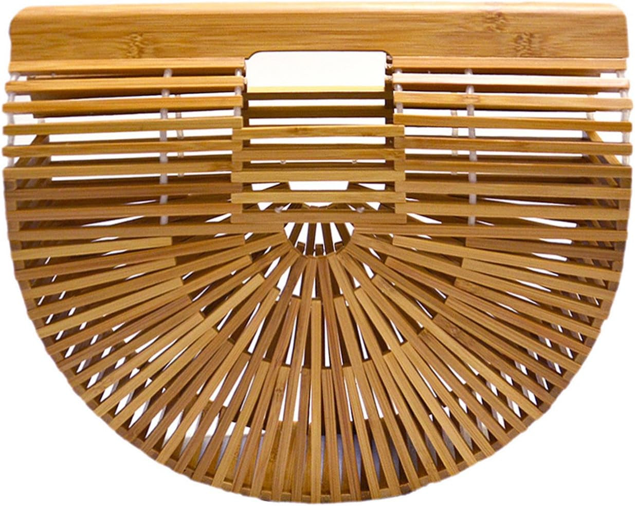 Handmade Bamboo Large Tote Bag - Stylish Straw Beach Purse