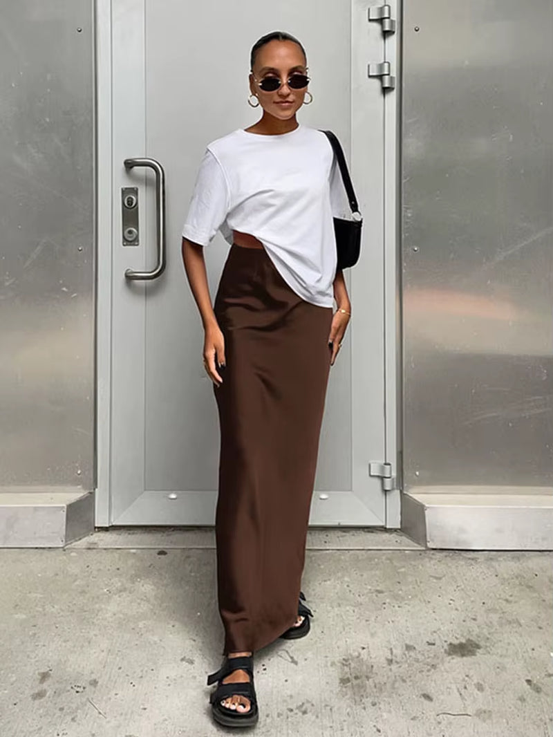 Sunset Satin Maxi Skirt