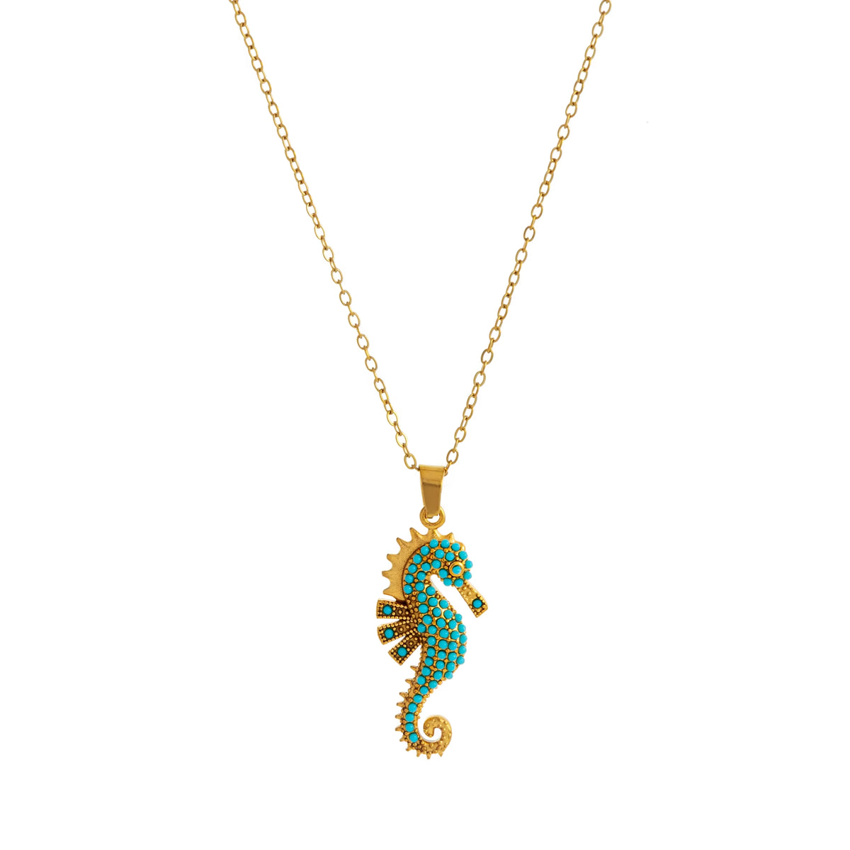 Gold Seahorse Pendant Necklace
