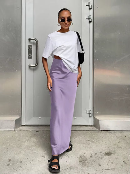 Sunset Satin Maxi Skirt