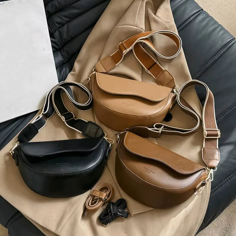 Saddle Crossbody with Woven Strap