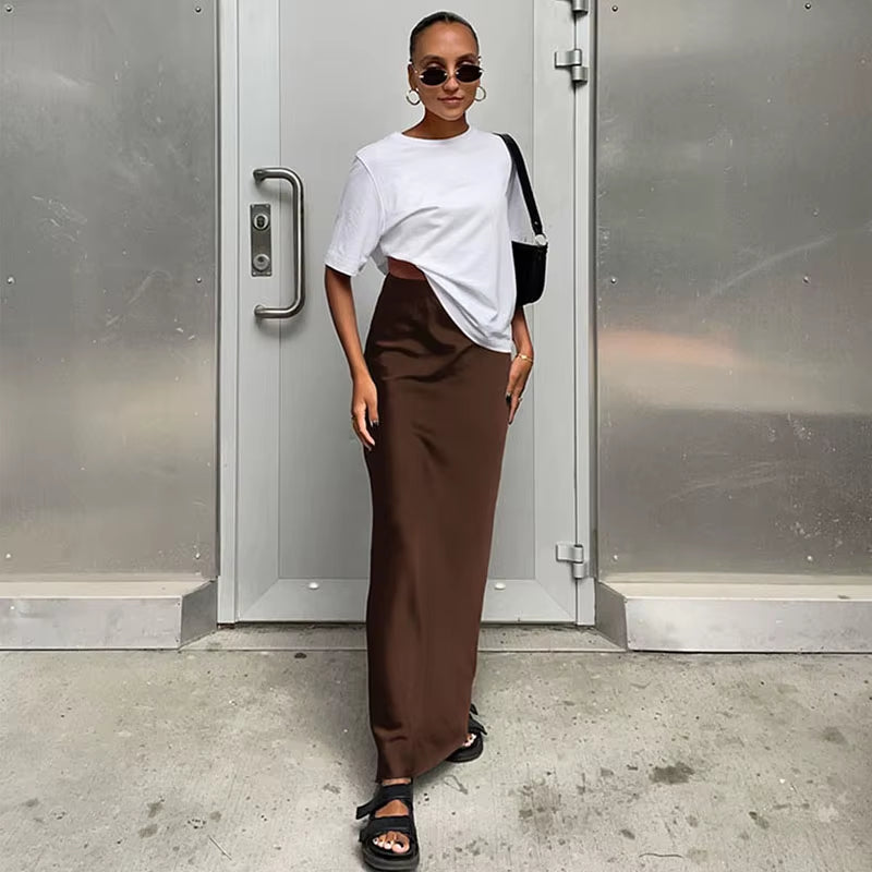 Sunset Satin Maxi Skirt