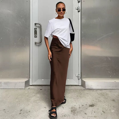 Sunset Satin Maxi Skirt