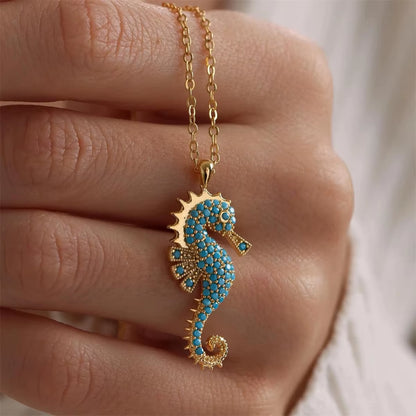 Gold Seahorse Pendant Necklace