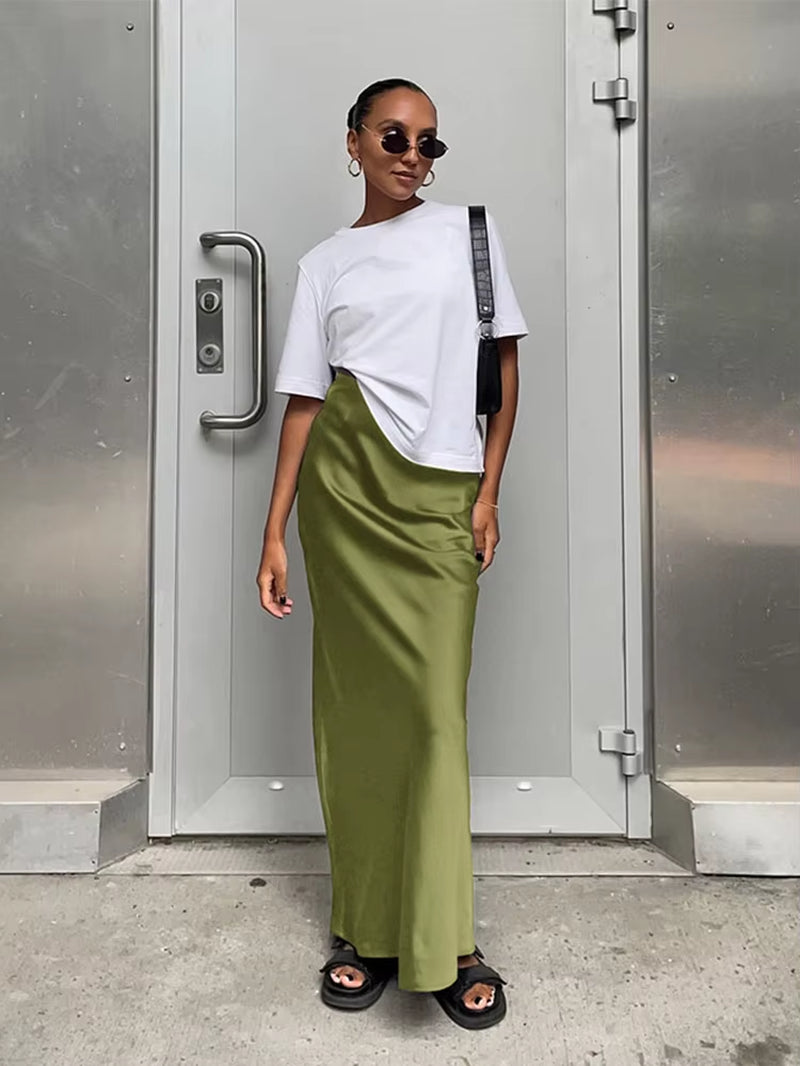Sunset Satin Maxi Skirt