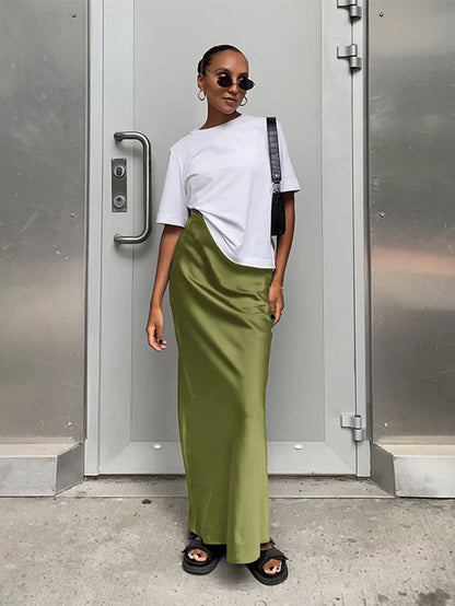 Sunset Satin Maxi Skirt