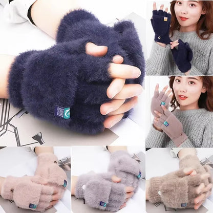 Fuzzy Flip-Top Convertible Mittens