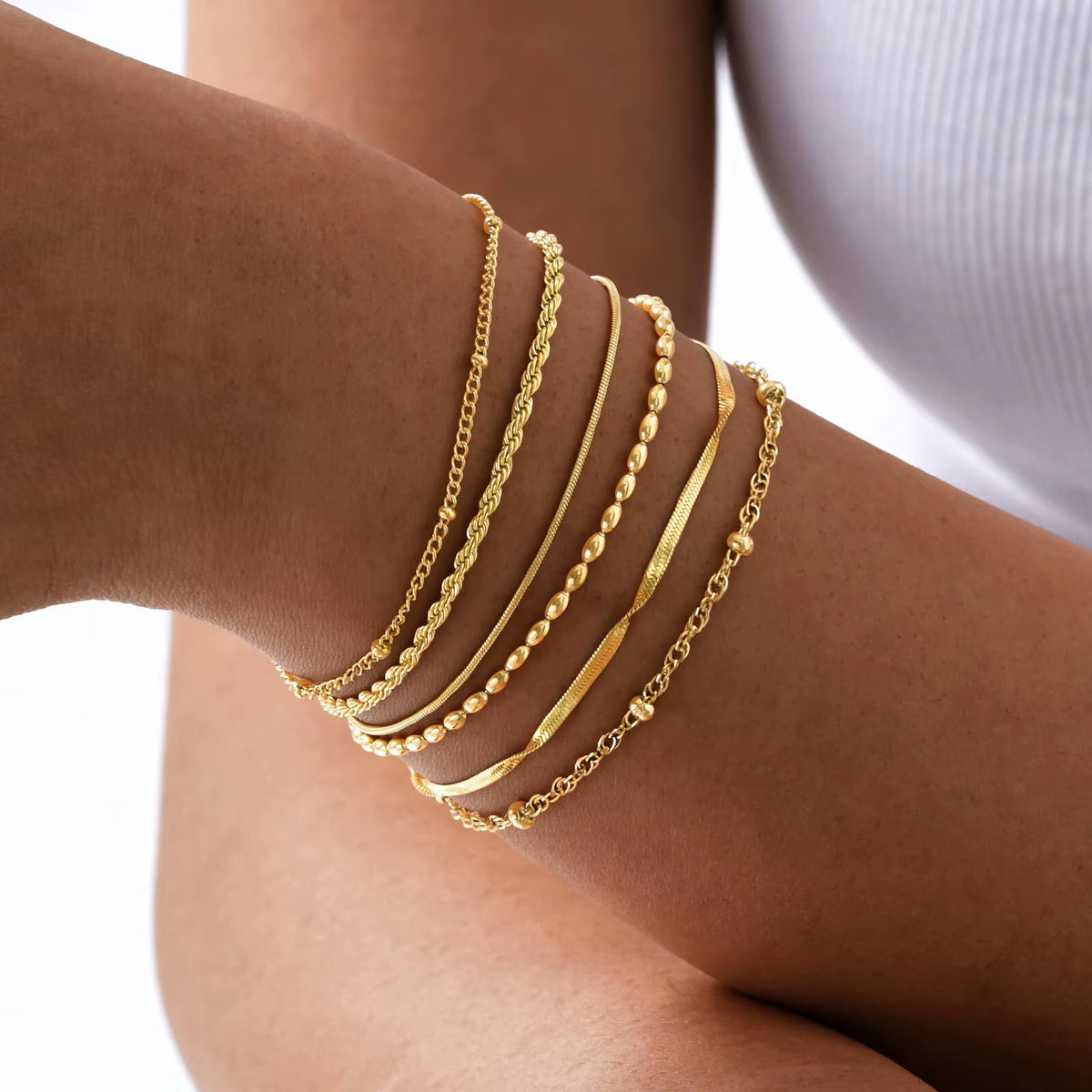 Dainty Gold Stacking Bracelet
