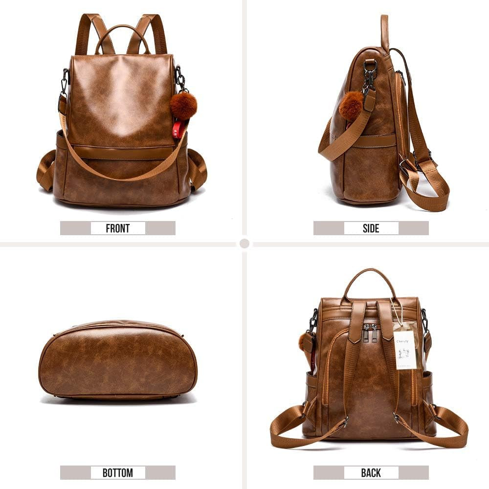 Anti-Theft Casual Shoulder Bag - Ladies Leather Satchel Bag
