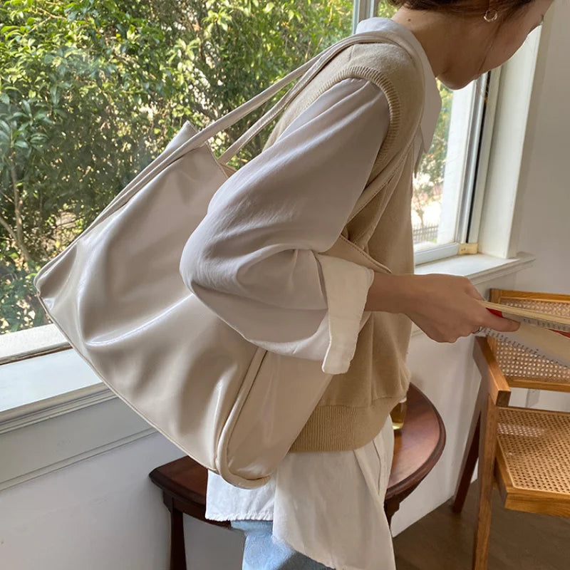 Soft Leather-Look Everyday Tote