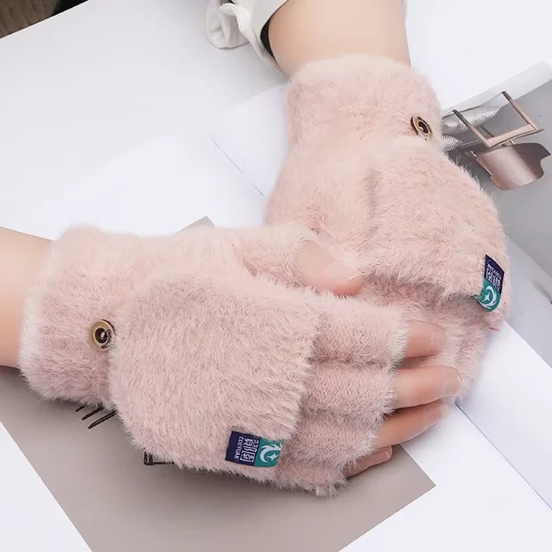 Fuzzy Flip-Top Convertible Mittens