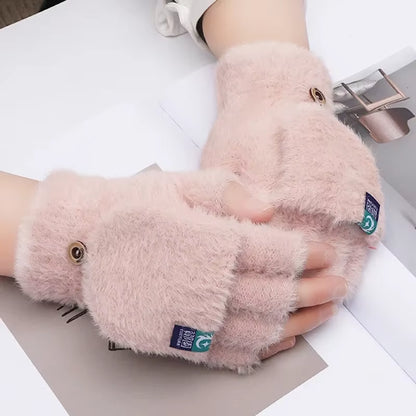 Fuzzy Flip-Top Convertible Mittens
