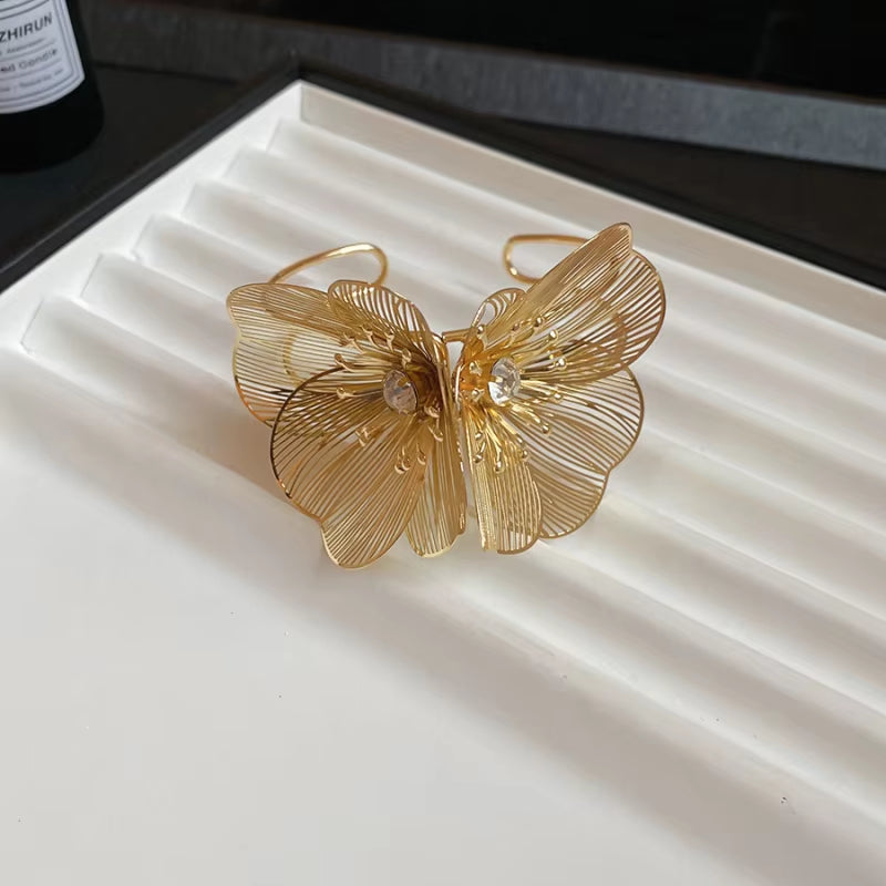 Gilded Bloom Statement Drop Earrings