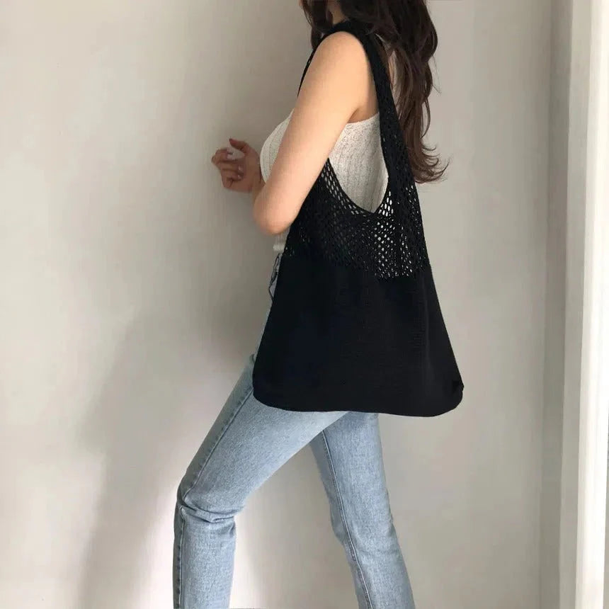 Mesh-Knit Shoulder Bag