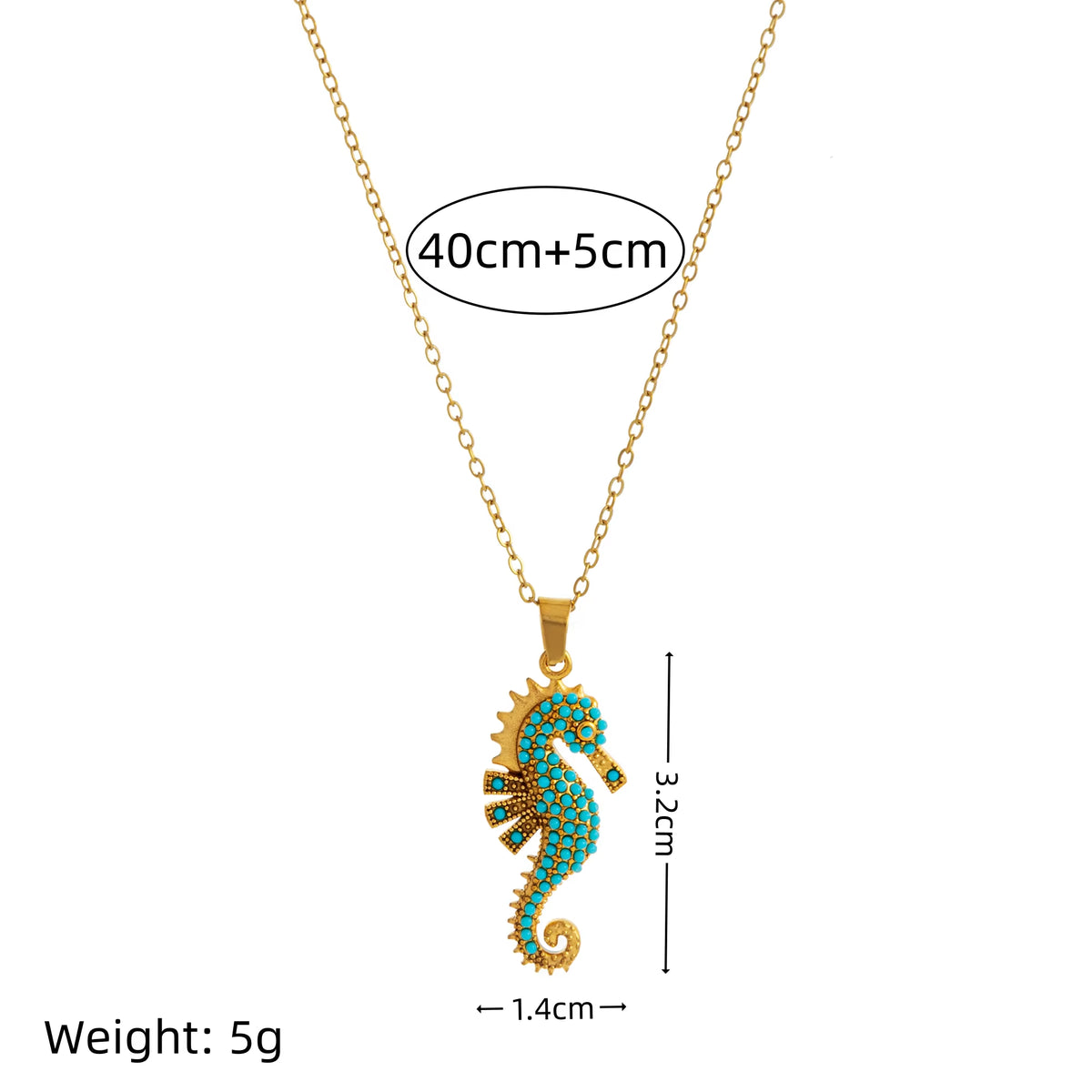 Gold Seahorse Pendant Necklace
