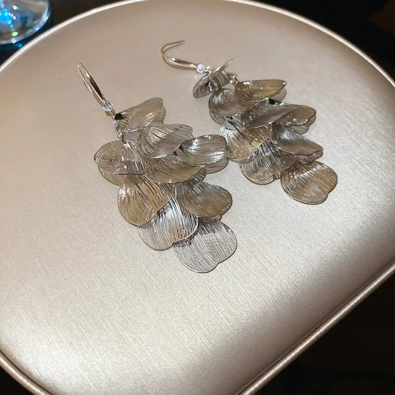 Gilded Bloom Statement Drop Earrings