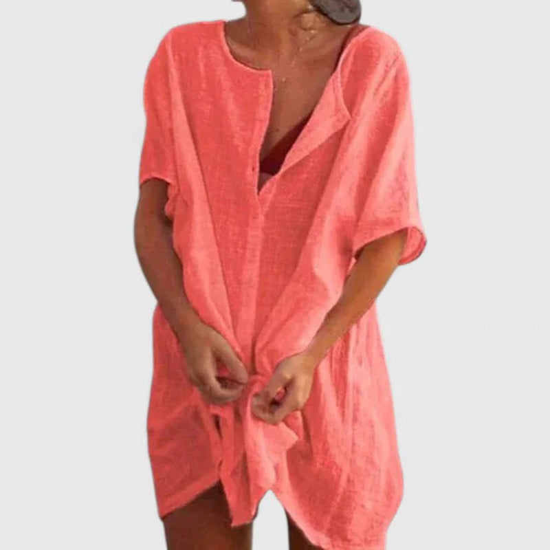 Loose Button Beach Cover up