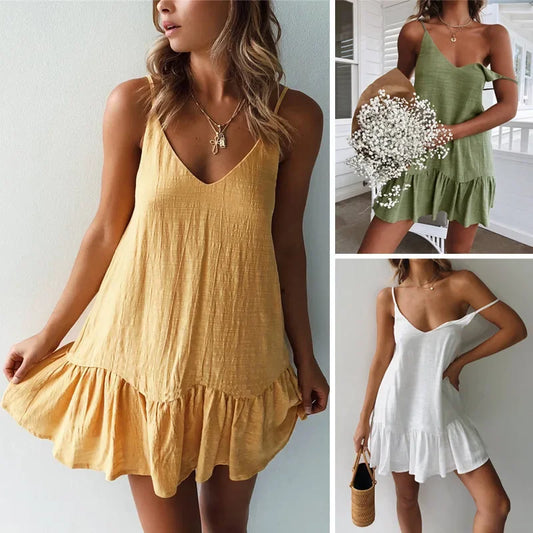 Sexy Spaghetti Strap - Ruffle Sundress