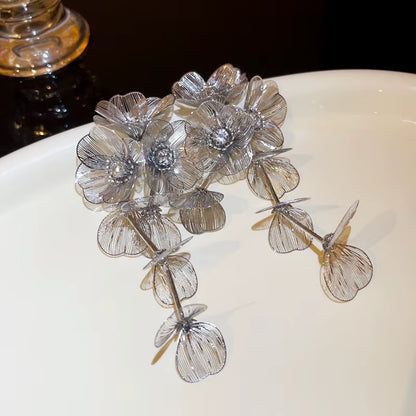 Gilded Bloom Statement Drop Earrings