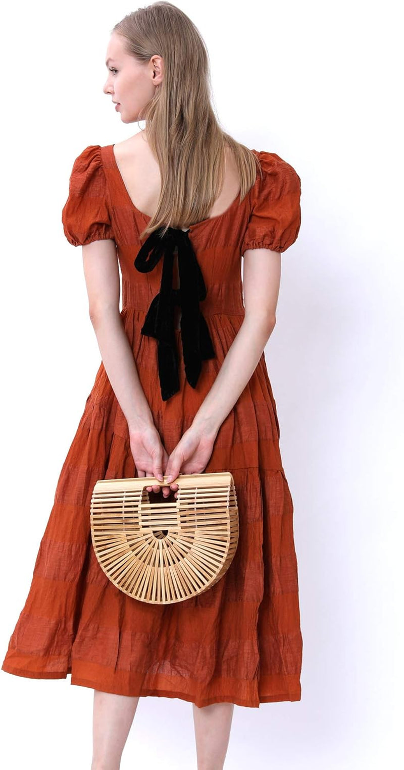 Handmade Bamboo Large Tote Bag - Stylish Straw Beach Purse