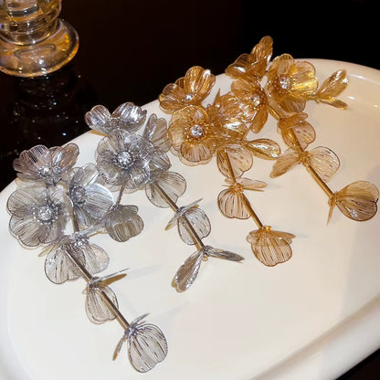 Gilded Bloom Statement Drop Earrings
